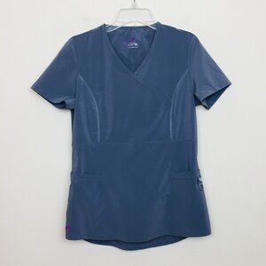 LYNX XS Gray Stretch Scrub Top